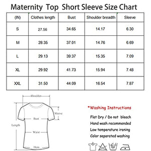 Bearsland Maternity Tops Short Sleeve Scoop Neck Breastfeeding Shirt Pregnancy Clothes，Green&Light Gray&White Flower,M