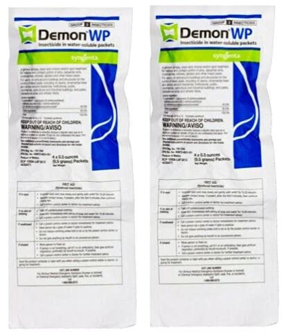 Demon WP Insecticide 2 Envelopes Containing 4 Water-Soluble 9.5 Gram Packets Makes 4 Gallons Cypermethrin 40%