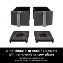 Load image into Gallery viewer, Ninja DZ201 Foodi 8 Quart 6-in-1 DualZone 2-Basket Air Fryer with 2 Independent Frying Baskets, Match Cook &amp; Smart Finish to Roast, Broil, Dehydrate &amp; More for Quick, Easy Meals, Grey
