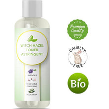 Load image into Gallery viewer, Witch Hazel Toner for Face Alcohol Free Astringent with Pure Lavender Essential Oil &amp; Aloe for Oily Acne Prone + Dry Mature Sensitive Skin to Cleanse + Refresh Skin Natural Skin Care for Men &amp; Women
