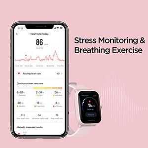 Amazfit Bip U Pro Smart Watch with Alexa Built-In for Men Women, GPS Fitness Tracker with 60+ Sport Modes, Blood Oxygen Heart Rate Sleep Monitor, 5 ATM Waterproof, for iPhone Android Phone (Pink)