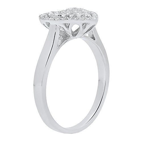 Load image into Gallery viewer, Dazzlingrock Collection 0.35 Carat (ctw) 14K Round Diamond Ladies Heart Shaped Engagement Ring 1/3 CT, White Gold, Size 7
