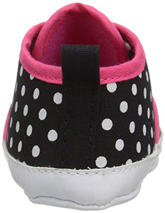 Luvable Friends Unisex Baby Crib Shoes, Black With Polka Dots, 0-6 Months