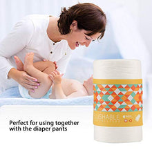 Load image into Gallery viewer, 100 Sheets Natural Bamboo Disposable Unscented Diaper Liners Bio-degradable Nappy Liners Inserts Flushable Cloth Diapers Super Absorbent Dye-Free Keep Baby Skin Dry
