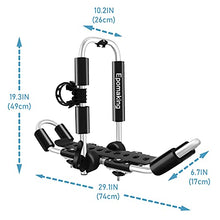Load image into Gallery viewer, Epomaking Kayak Roof Carrier Rack J-Style Folding with Paddle Holders of Holding 2 Kayaks for Canoe/SUP/Kayaks/Surfboard/Ski Board Rooftop Mount on SUV/Car/Truck, Made of Aviation Grade Aluminum Alloy

