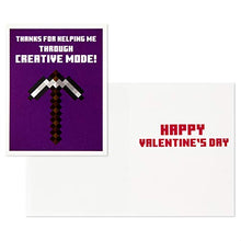 Load image into Gallery viewer, Hallmark Valentines Day Cards for Kids and Mailbox for Classroom Exchange, Minecraft (1 Box, 32 Valentine Cards, 35 Stickers, 1 Teacher Card), 5VBX2957
