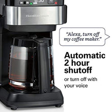 Load image into Gallery viewer, Hamilton Beach Works with Alexa Smart Coffee Maker, Programmable, 12 Cup Capacity, Black and Stainless Steel (49350) – A Certified for Humans Device
