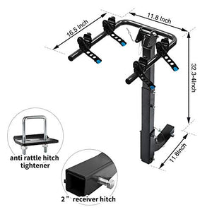 LITE-WAY 2-Bike Bicycle Hitch Mount Carrier Rack - Heavy Duty Bicycle Carrier Fit Most Sedans, Hatchbacks, Minivans, SUV (2 Inch Receiver)