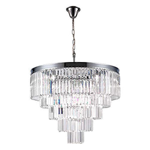 Luxury Modern Crystal Chandeliers Lighting Ceiling Lamp Lights Fixture With 5 Tiers for Dining Room, Living Room(12 Lights Chrome)