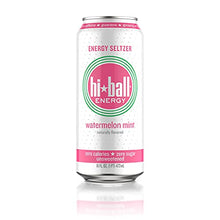 Load image into Gallery viewer, Hiball Energy Seltzer Water, Caffeinated Sparkling Water Made with Organic Caffeine, Zero Calorie, Sugar Free (16 Fl Oz Pack of 8), Watermelon
