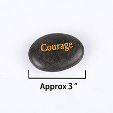 Load image into Gallery viewer, RockImpact 50PCS Engraved Black Stones Different Words Inspirational Extra-Large Black Pebbles Bulk Faith Pocket Word Stones Therapy Healing Prayer Stones Encouragement Rocks Wholesale, 3"-3 ½"ea
