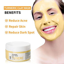 Load image into Gallery viewer, ANAIRUI Turmeric Vitamin C Face Mask, Clay Facial Mask with Vitamin C E for Radiant Skin, Acne Control and Refining Pores 4.05 Oz
