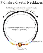 Load image into Gallery viewer, Jewever 7 Chakra Crystal Necklaces Healing Gem Stone Pendant Choker Necklace for Women Tiger Eye with Lava Rock Essential Oils Diffuser Energy Crystals Adjustable Strand
