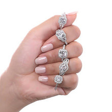 Load image into Gallery viewer, BERRICLE Rhodium Plated Sterling Silver Round Cubic Zirconia CZ 3-Stone Anniversary Engagement Ring 2.08 CTW Size 4
