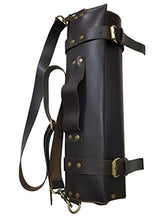 Load image into Gallery viewer, Professional Chef Bag Lightweight Genuine Premium Dark Brown Leather 10 Pockets Knife Bag/Chef Knife Roll with Buckles
