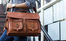 Load image into Gallery viewer, KPL 18 INCH Leather Briefcase Laptop Messenger bag best computer satchel Handmade Bags for men
