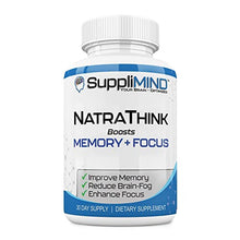 Load image into Gallery viewer, SuppliMind NatraThink - Memory + Focus Brain Support Pills, Focus Vitamins for Adults, Nutritional Memory Booster for Men and Women, with L-Glutamine and Ginkgo Biloba, 30-Day Supply
