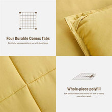 Load image into Gallery viewer, VEEYOO Comforter Set King Size - All Season Soft Quilted Down Alternative Duvet Insert with Corner Tabs - Plush Microfiber Fill - Warmth Hypoallergenic Bed Comforter Set 3 Pieces, Yellow
