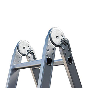 findmall Folding Step Ladder Aluminum Multi - Use Heavy Duty Step Ladder 11.8FT/3.6M for Industrial Household Daily