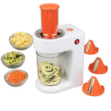 Load image into Gallery viewer, MasterChef Electric Spiralizer- 3-in-1 Vegetable Noodle Pasta Maker w 3 Different Zoodle Slicing Styles and XL Hopper- FREE Recipe Guide
