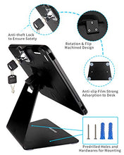 Load image into Gallery viewer, CarrieCathy Desktop Anti-Theft Security Kiosk POS Stand Holder Enclosure for 10.2" 2021 iPad 9th Gen 2020 iPad 8th Gen 2019 iPad 7th Gen, Flip &amp; 360° Swivel Design
