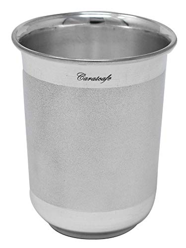 CaratCafe Pure Silver Drinking Glass/Tumbler, 925 Sterling Silver Glass For Baby Toddlers New born Gifts Health Safe Hallmark Certified Net WT 20 Grams {60 ml / 2 oz}, Silver Gift Item