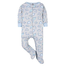 Load image into Gallery viewer, Gerber Baby Girls' 4-Piece Sleep 'N Play, Onesies, Pant and Cap, Blue Dinosaur, 6-9 Months
