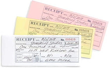 Load image into Gallery viewer, Blue Summit Supplies Triplicate Receipt Book, 5 Pack, 3 Part Carbonless Payment Receipt Books for Money, Rent, or Cash with White/Yellow/Pink Copies, 11 x 7.5 inch, 100 per Book, 500 Total
