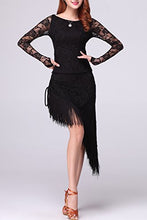 Load image into Gallery viewer, Whitewed Salsa Latin American Style Dance Team Uniforms Outfit Attire Costumes Black

