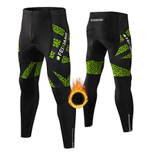 Load image into Gallery viewer, FEIXIANG Men's Thermal Cycling Pants, Winter Bike Fleece Lined Tights 4D Padded Cold Weather Outdoor Biking Bicycle Leggings (Green, XX-Large)
