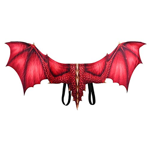 Coedfa Halloween Costume Party Decorations, Halloween Props, Halloween Supplies Halloween Cosplay Fantasy Halloween Dinosaurio Dragon Costume Cosplay Animal Wing Accessory (Red)