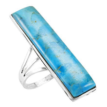 Load image into Gallery viewer, Turquoise Ring Sterling Silver 925 Genuine Gemstones Size 6 to 11 (Turquoise) (6)
