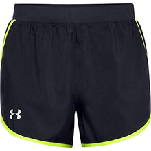 Load image into Gallery viewer, Under Armour Women's Fly By 2.0 Running Shorts , Black (010)/Green Citrine , Large
