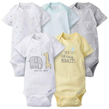 Load image into Gallery viewer, Gerber Unisex Baby 5-Pack Variety Onesies Bodysuits, Elephant Dream, Newborn
