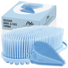 Load image into Gallery viewer, Avilana Exfoliating Silicone Body Scrubber Easy to Clean, Lathers Well, Long Lasting, and More Hygienic Than Traditional Loofah

