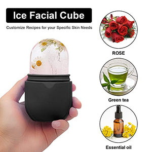 Ice Roller for Face and Eye, Silicone Ice Mold Face Massage, Facial Beauty Ice Roller Skin Care Tools, Face Ice Roller Skin Care Kit,Remove Fine Lines,Shrink Pores