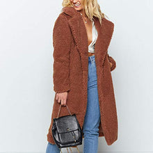 Load image into Gallery viewer, WYTong Winter Maxi Coat For Womens Fashion Warm Faux Fur Coat Jacket Casual Solid Long Parka Outerwear(Brown,L)
