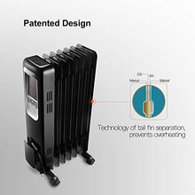 Load image into Gallery viewer, Space Heater, KopBeau 1500W Oil Filled Radiator Electric Heater with Digital Thermostat, 24 Hrs Timer &amp; Remote, Portable Heater for Full Room Indoor

