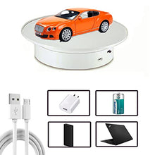 Load image into Gallery viewer, White Display 360 Degree Electric Turntable,for Small Product Display, 7.87in Diameter product photography turntable
