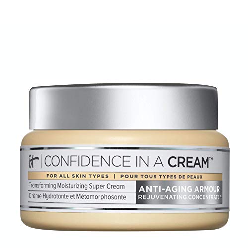 IT Cosmetics Confidence in a Cream - Facial Moisturizer - Reduces the Look of Wrinkles & Pores, Visibly Brightens Skin - With Hyaluronic Acid & Collagen - 2.0 fl oz