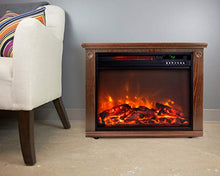 Load image into Gallery viewer, Lifesmart  Large Room Infrared Quartz Fireplace in Burnished Oak Finish w/Remote
