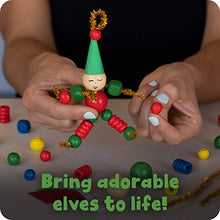 Load image into Gallery viewer, READY 2 LEARN Christmas Crafts - Create Your Own Bead Elves - Set of 4 - DIY Ornaments for Kids - Christmas Tree Decoration - All Materials Included
