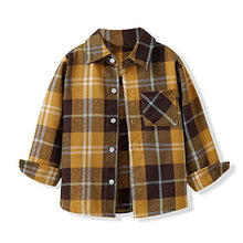 Load image into Gallery viewer, Fuermos Toddler Baby Boy Girls Clothes Flannel Shirt 12M-7T Tops Kids Outfits, Yellow Bb
