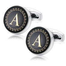 Load image into Gallery viewer, Udalyn Men's Fashion Stainless Steel Cufflinks Personalized 26 Alphabet Initial Letter Cufflinks Business Wedding Shirt Hanging A-Z
