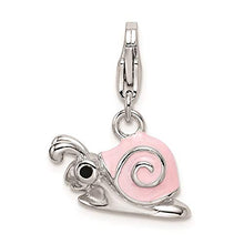 Load image into Gallery viewer, 925 Sterling Silver Rh Enamel Pink Snail Lobster Clasp Pendant Charm Necklace Baby Fine Jewelry For Women Gifts For Her
