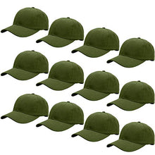 Load image into Gallery viewer, Falari 12-Pack Wholesale Plain Baseball Cap Adjustable Size Solid Color G012-03-Red
