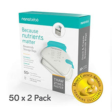 Load image into Gallery viewer, Nanobébé 100 Breastmilk Storage Bags Refill Pack – Fast, Even Thawing &amp; Warming – Breastfeeding Supplies Lay Flat to Save Space &amp; Track Pumping – Breastmilk Bags for Freezer or Fridge
