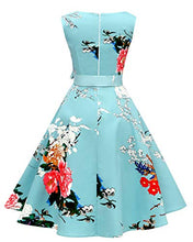 Load image into Gallery viewer, Hanpceirs Women's Boatneck Sleeveless Swing Vintage 1950s Cocktail Dress MintFlower 2X
