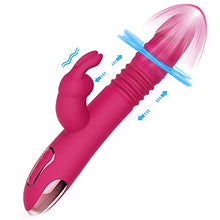 Load image into Gallery viewer, BOMBEX Beaded Thrusting Rabbit Vibrator William, 9.8" Triple Action G Spot Vibrator with Independent Clitoral Stimulator, 10 Patterns, Waterproof &amp; Rechargeable Sex Toys for Women, Rose

