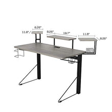 Load image into Gallery viewer, DAR CORE Computer Gaming Desk, Standard, Gray/Black
